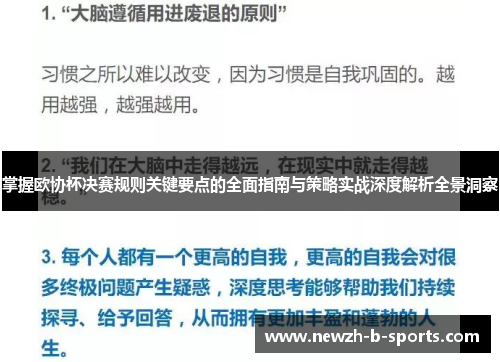 掌握欧协杯决赛规则关键要点的全面指南与策略实战深度解析全景洞察